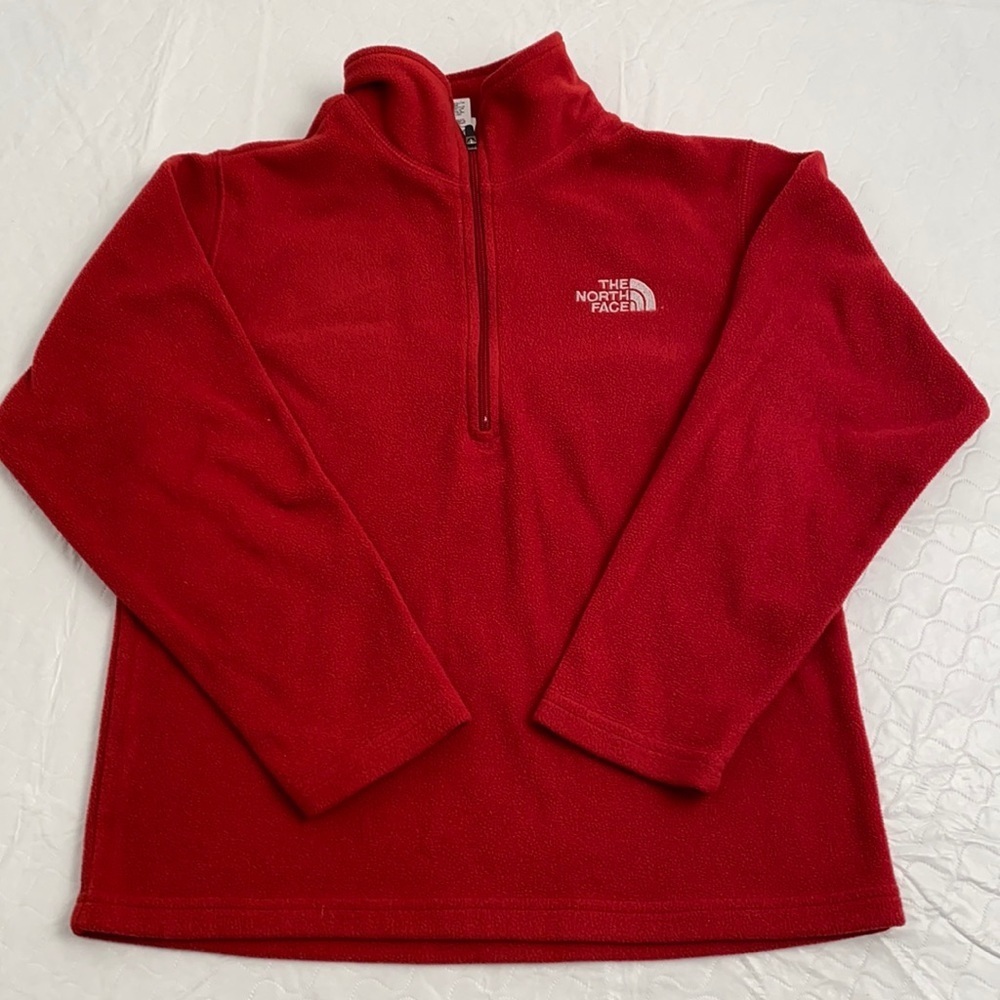 The North Face rust half zip fleece pullover S